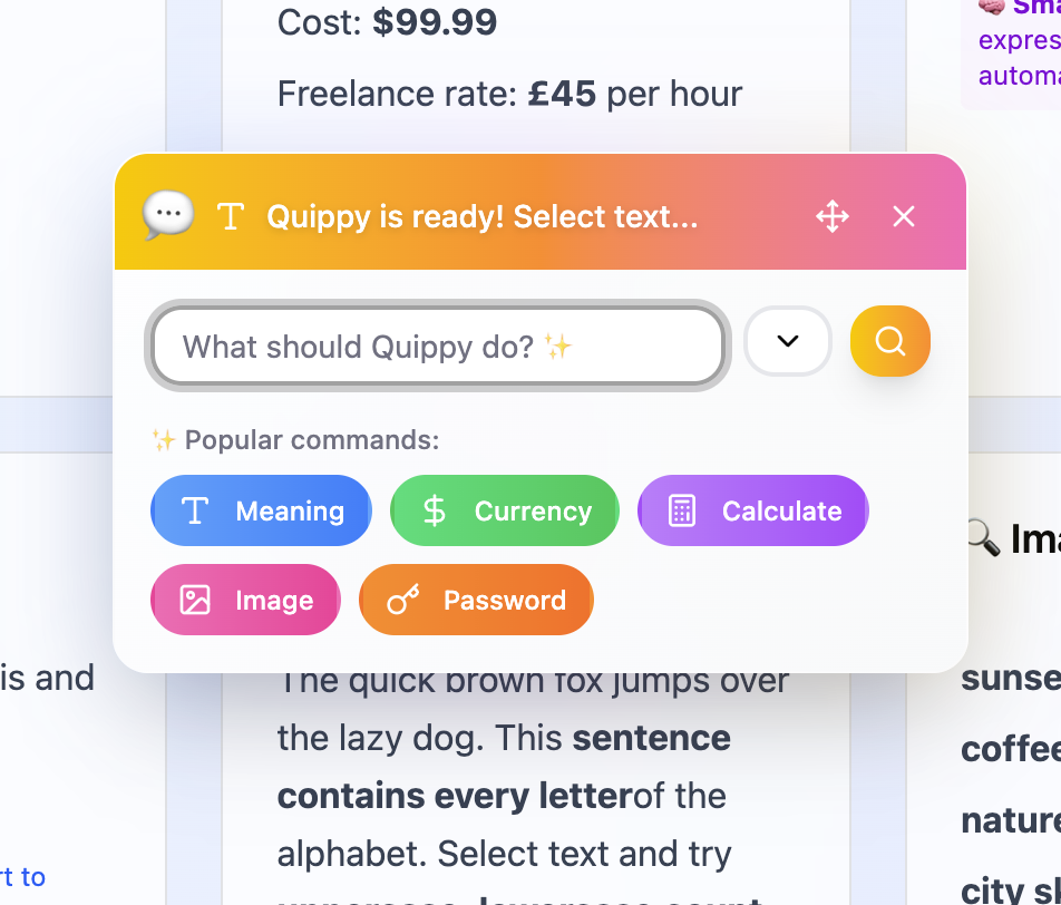 Quippy widget